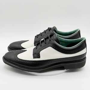 Ecco Mens Classic Golf Shoe Hybird Size EU 43/ US 9.5 Black/White Saddle NEW
